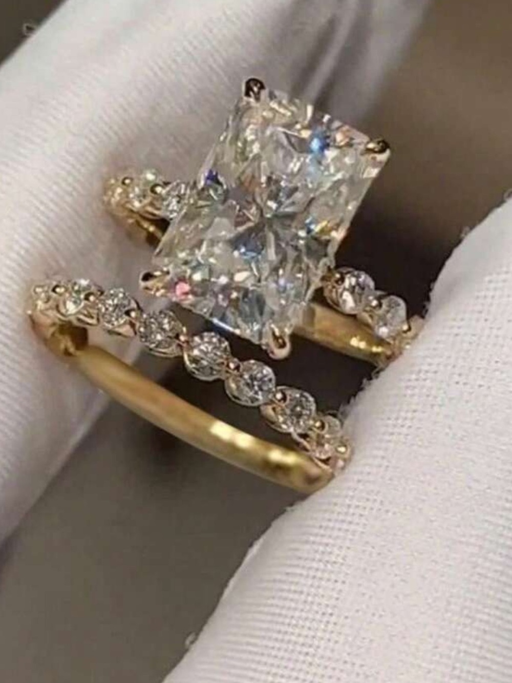 Radiant Cut  Ring Set